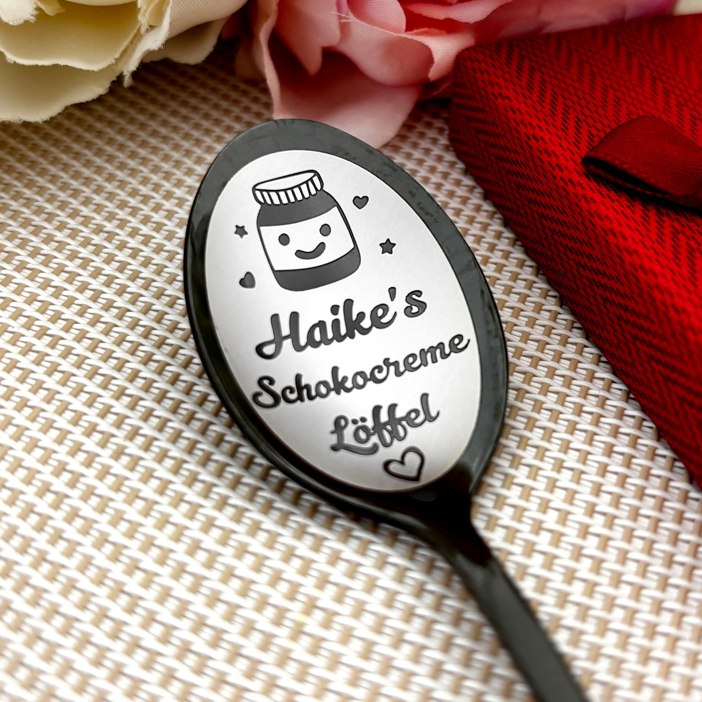Choco Cream custom engraved spoon for choco lovers Gift for Schokocreme Liebhaber Color and size options