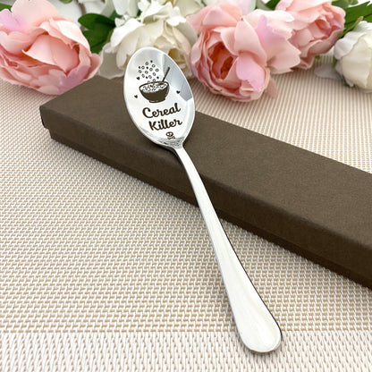 Cereal Killer - Solid Spoon for Muesli or Porridge - Funny Surprise personalized with name